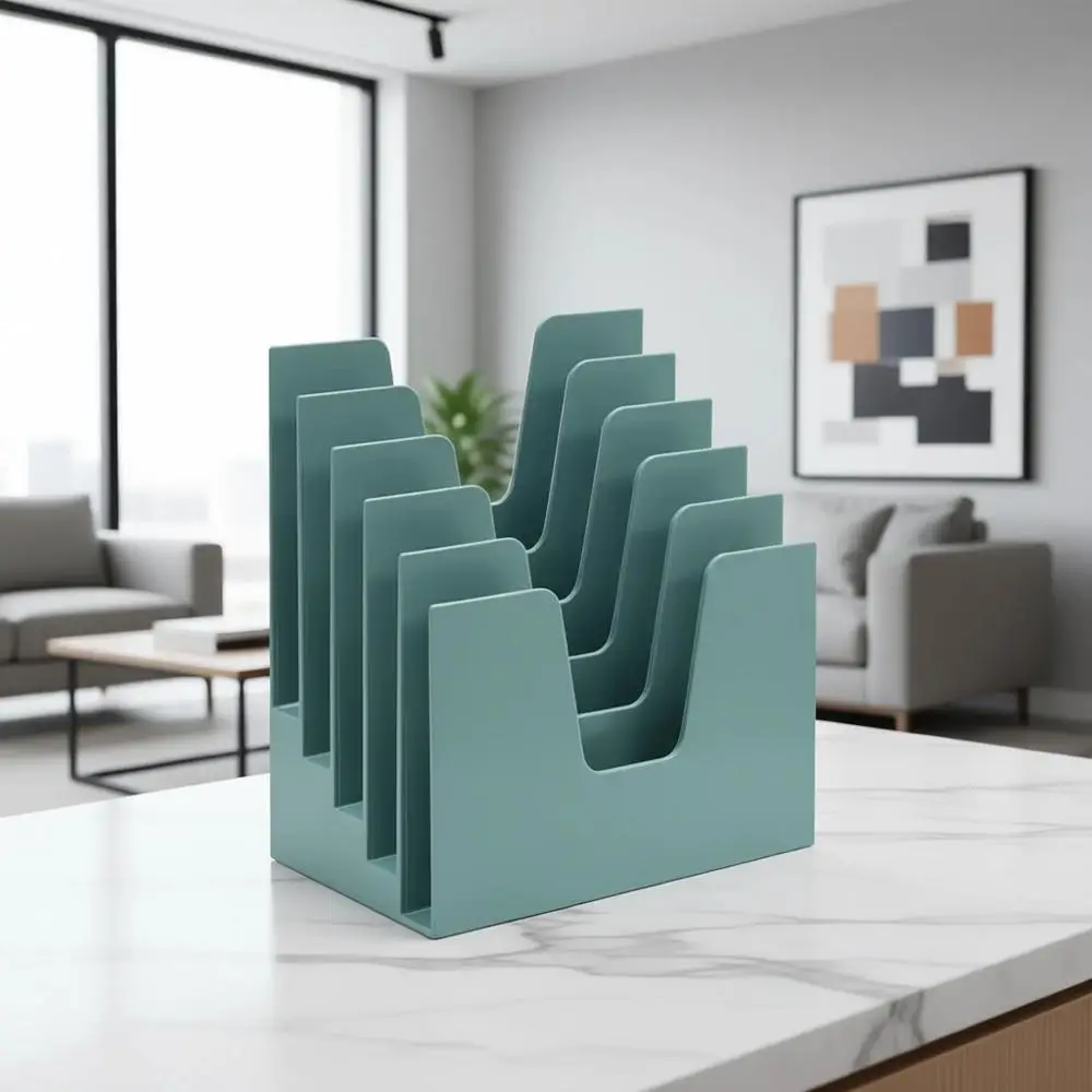 

Органайзер-сортировщик на 5 секций, настольный органайзер для почты и писем, органайзер для офисного стола, пластик, зеленый