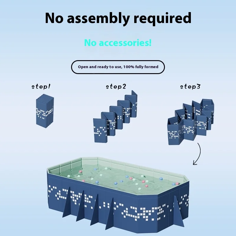 Piscine Non gonflable pour enfants piscine extérieure pliante piscine surdimensionnée familiale extérieure