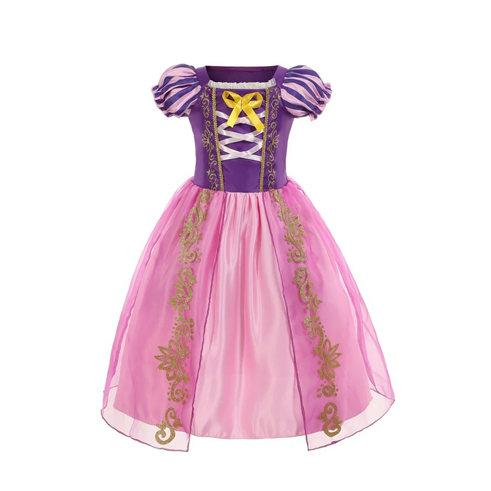 2PCS LED Light Up Sleeping Beauty Pink Princess Dress for Kids Girl Off Shoulder Aurora Costume Fancy Carnival Party Outfits view 6