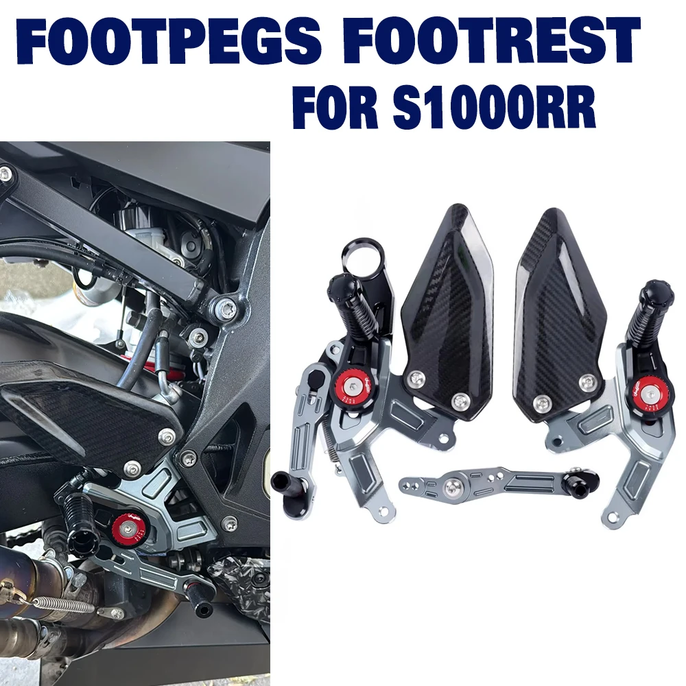 For BMW S1000RR S 1000 RR 2015-2018 S1000 RR Motorcycle Footrest Carbon Fiber Adjustable Rear Sets Foot Pegs Rearset Footpeg