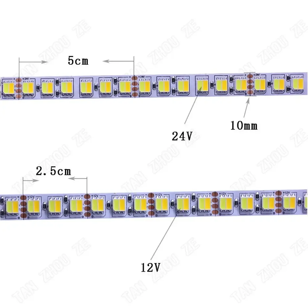 5M 120LEDs/M White Warm White RGBW RGB RGBWW 5050 5025 CCT WW+CW LED Strip Tape Lights temperature adjustable 12V 24V