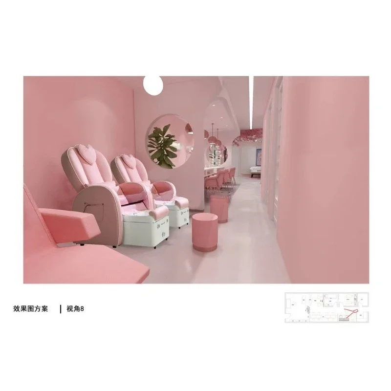 Custom Modern Commercial Furniture for Nail Salon Whole Store Display Station Fashion Beauty Interior Design for Hair Salon