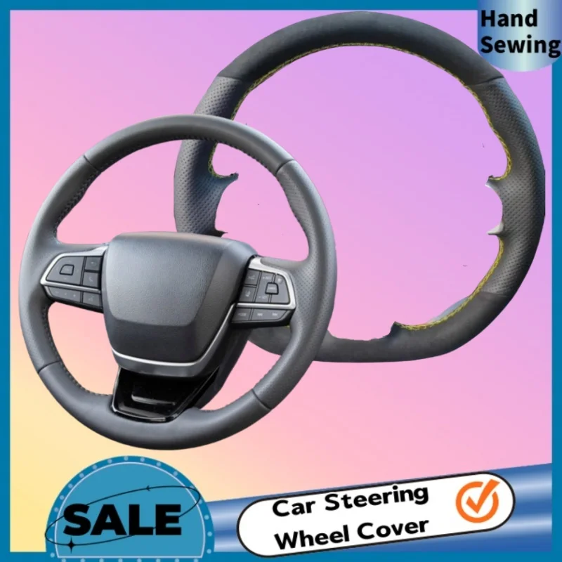 

DIY Abrasion-resistant Comfy Genuine Suede Leather Steering Wheel Cover For Toyota Highlander Sienna XU70 Kluger Accessories