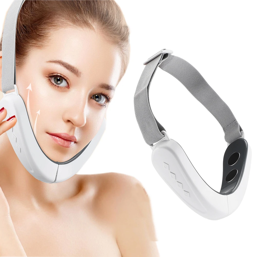 EMS Face Massager Microcurrent Face Lift Machine Beauty Double Chin Remover V Shape Slimming Tape Skin Care English Voice