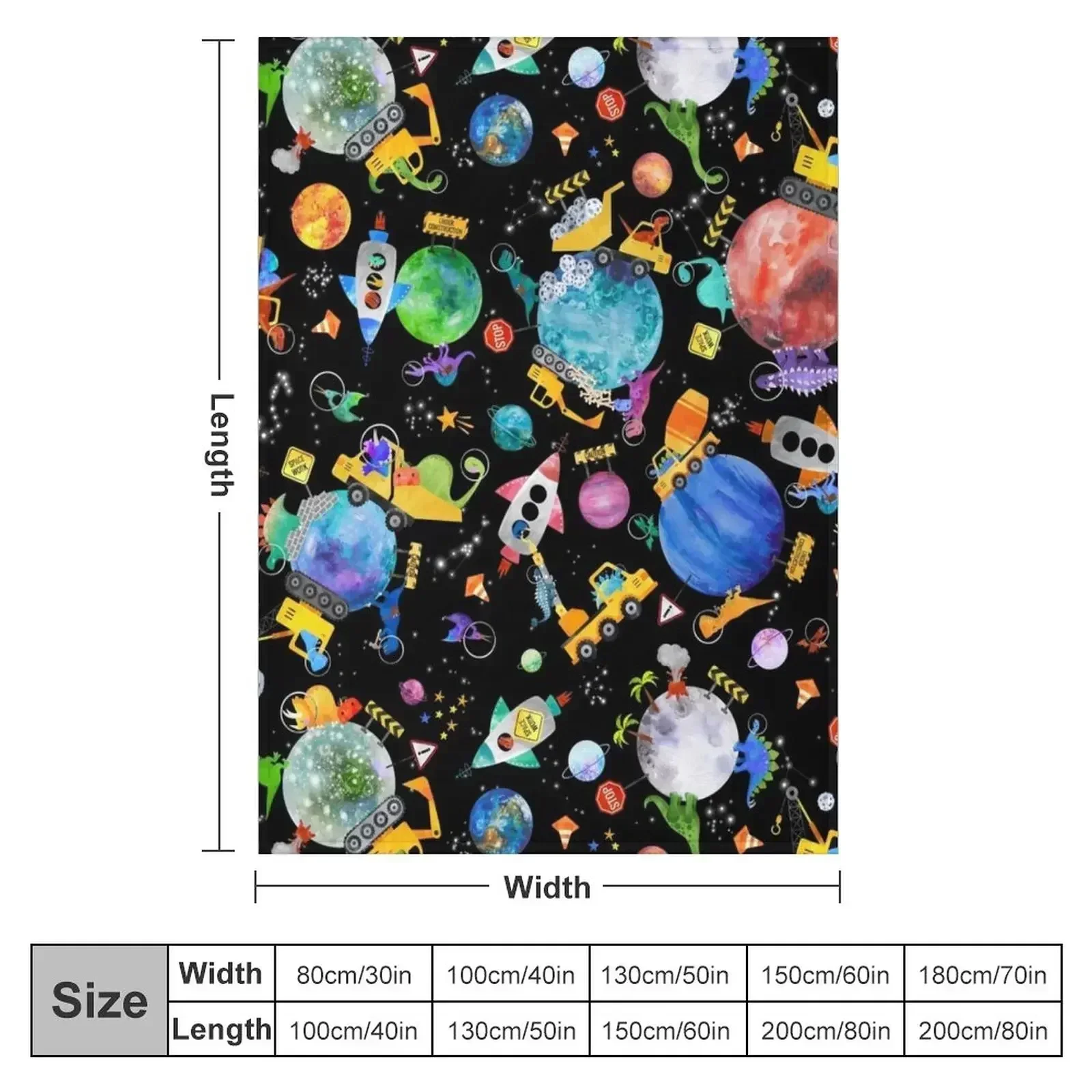 Dinosaur Space Crew Galaxy Construction Throw Blanket Shaggy Soft warm winter manga Blankets