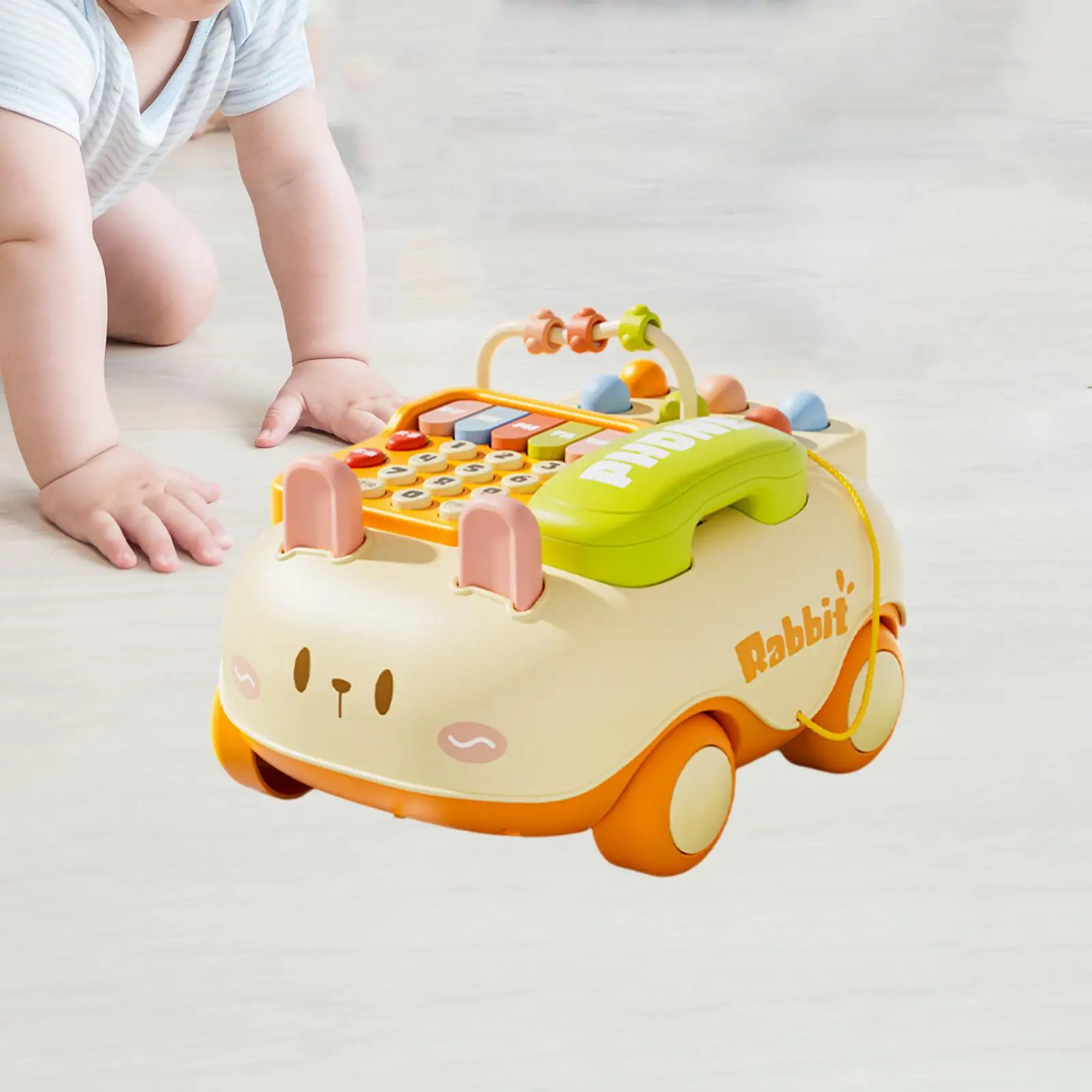 Baby Telephone Toy Development Game Intelligence Cartoon Telephone Pretend Phone for Children Toddler Boys Festival Gift