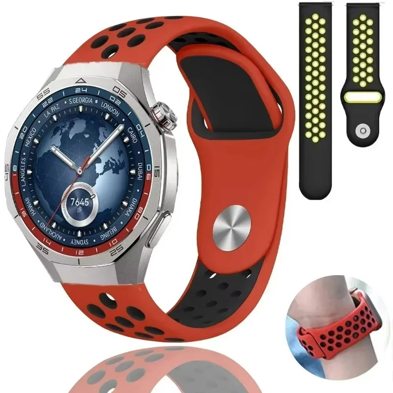 22mm 20mm 18mm Silicone Strap For Huawei Watch GT3-4-5/GT5 Pro 46mm Bracelet Wristband Huawei Watch GT5 Pro 42mm GT4-5 41mm Belt