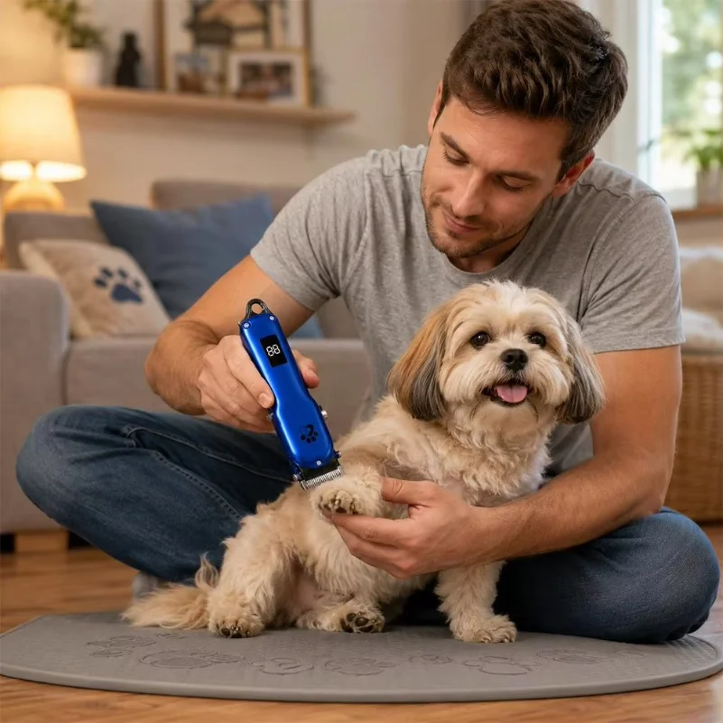 Professional Pet Grooming Kit Cordless USB Rechargeable Dog Hair Clipper with LCD Display, Ultra-Quiet Low Noise Trimmer
