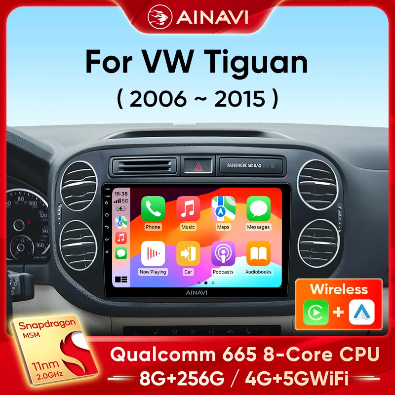 

Ainavi Car Radio For Volkswagen VW Tiguan 2006 2010 2016 Golf Plus Wireless Carplay Android Auto Car Stereo Multimedia Player