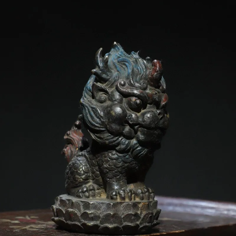 Hand-Carved Premium Brass Unicorn PiXiu Kirin Statue - 6.3