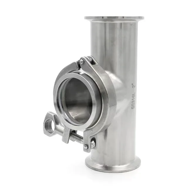 1.5 inch 2 inch Tri Clamp Instrument Tee with Sight Glass Sanitary SS304/316L Homebrew Beer Craft Parts Clamp sight glass