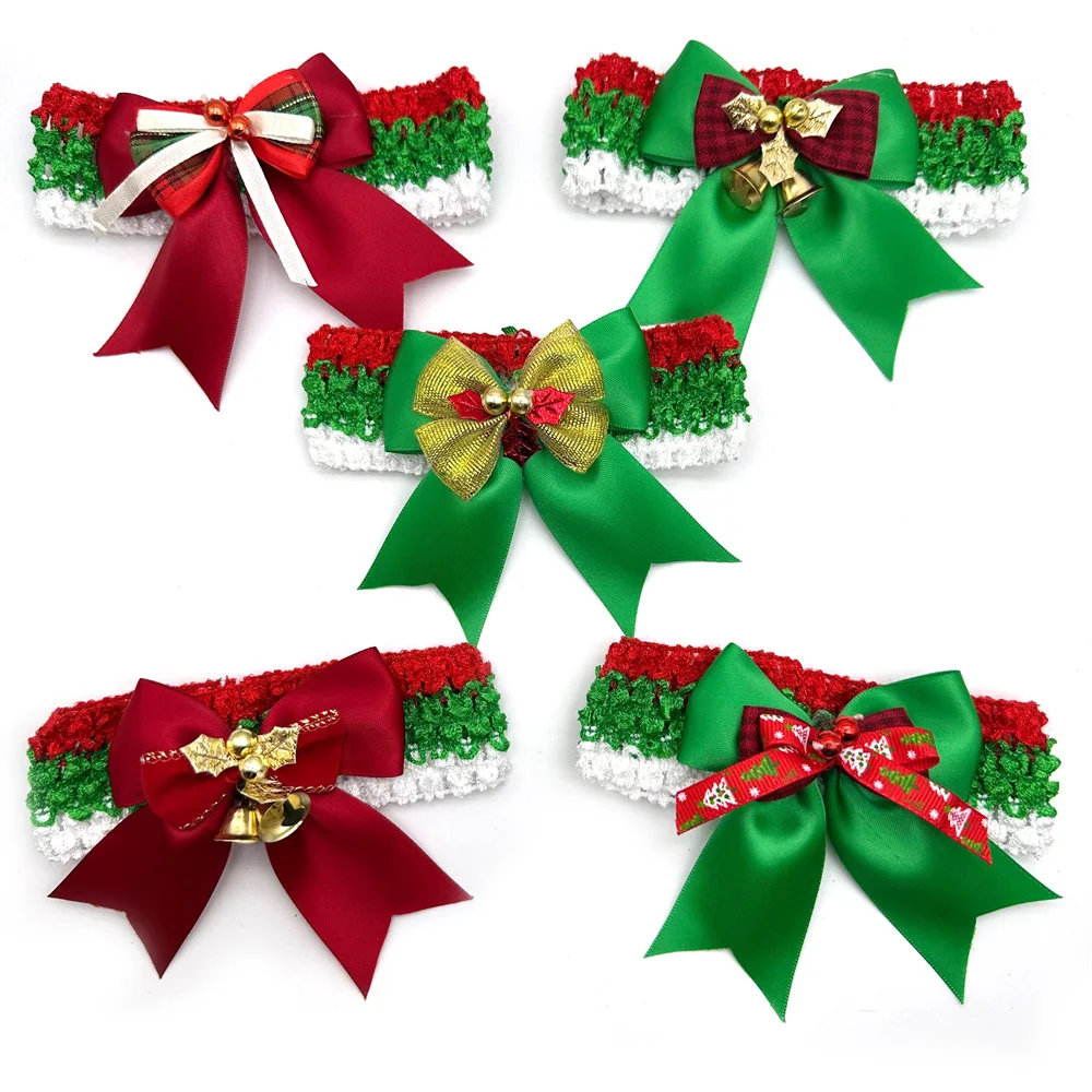 30/50 Stück Hunde-Fliege für Haustiere, Weihnachts-Hundeschleife, elastische Welpen-Halsbänder, Katzenhalsketten, Haustierpflege-Zubehör für Hunde – Detail 5
