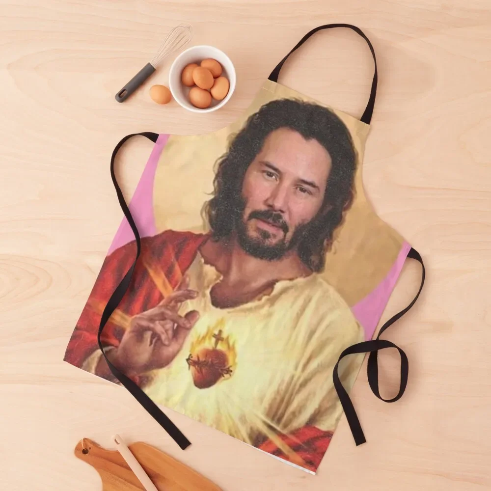 Keanu Reeves, Lord & Saviour Apron Kitchens Woman Children'S Women Kitchen'S For Men Apron