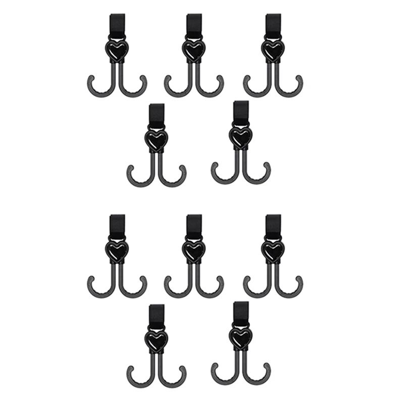 

10PCS Baby Stroller Hooks 360-Degree Rotation Cart Hook And Loop Fastener Bicycle Accessories With Non-Slip