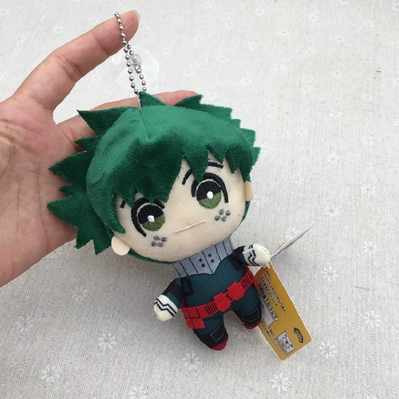Anime Hero Plush Keychain Kawaii Green Hair Spiky Blonde Half Red White Boy Stuffed Doll Cute Cartoon Bag Charm Toy Gift 15cm - view 4