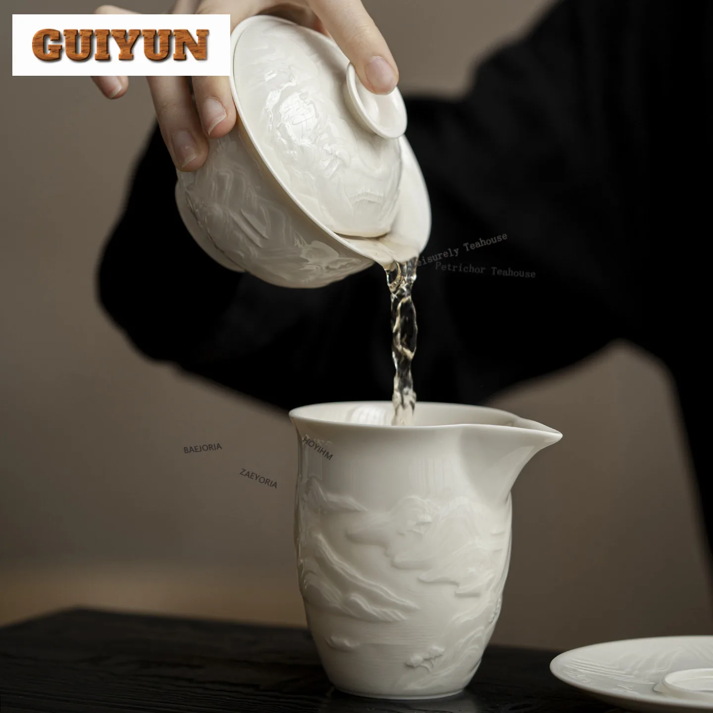 180ml Imitation Song Ding Kiln White Relief Gaiwan Boutique Tea Tureen Tea Bowl With Lid Kit Tea Maker Cover Bowl Teaset Gift