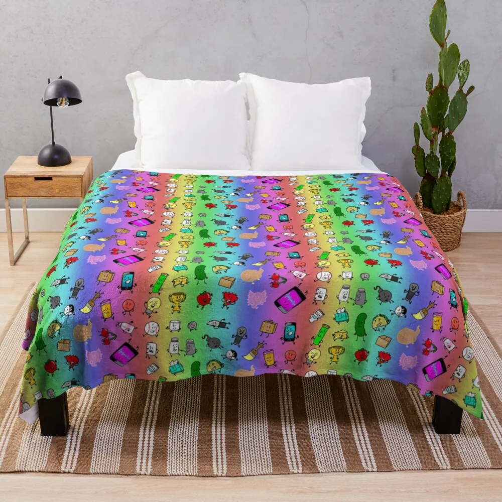 

Inanimate Insanity All Characters (Rainbow) Throw Blanket Soft Big Furrys cosplay anime Furry Blankets
