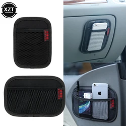 Car Universal Black Storage Bag Brand Stick-up Mesh Net Storage Bag Phone Holder Organizer Pouch Car Hanging Ornament Decorate