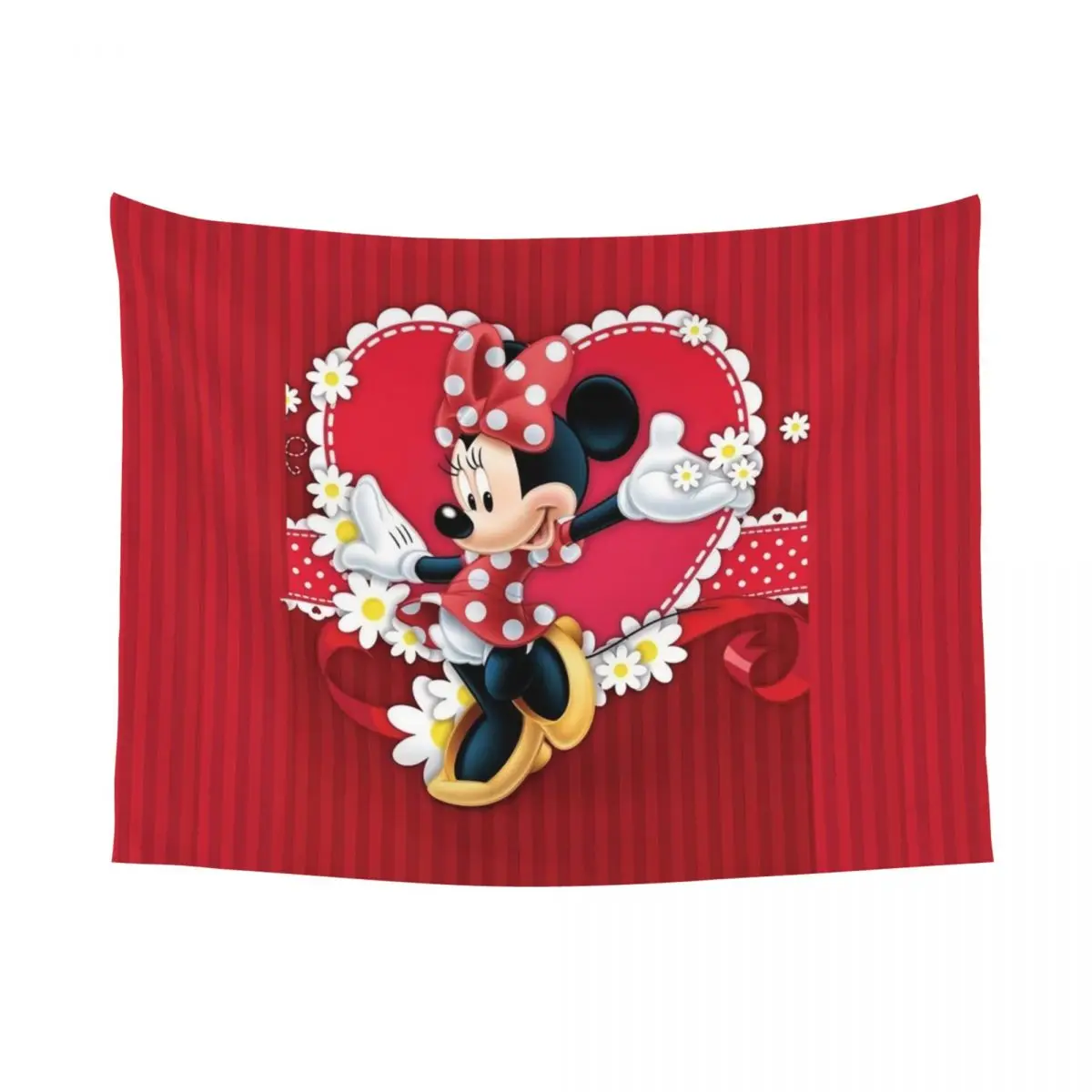 Custom Minnie Mouse Polkadot Anime Hippie Tapestry for Living Room Bedding Decoration Tapestries Home Decor