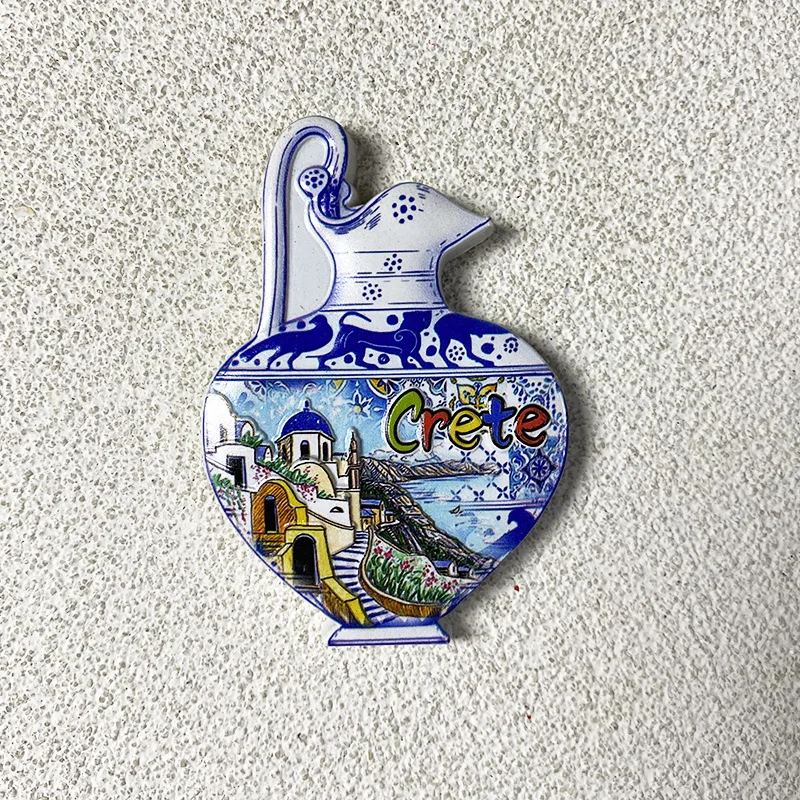 

Tourist souvenir from Santorini, Greece, 3D blue roof church, refrigerator magnet can decoration, home kitchen decoration gift