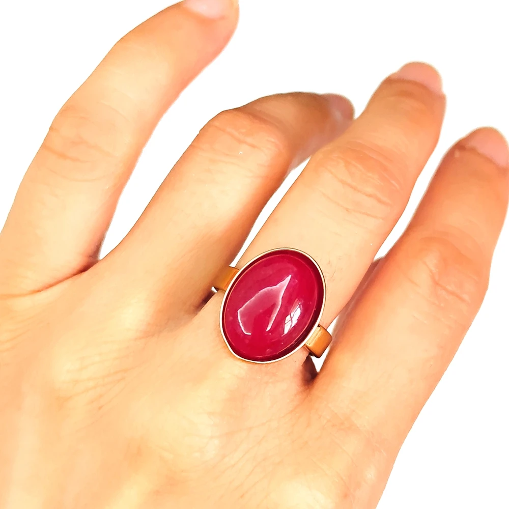 20 Stück fantastische Steinringe für Frauen, ovale Perlen, Großhandelsposten, Vintage-Ring, Party-Geschenk, Kristallschmuck – Detail 12