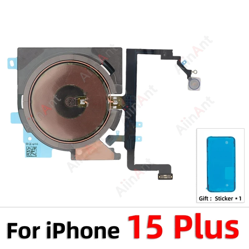 Power Volume FlashLight NFC Wireless Charging Flex Cable For iPhone 12 13 14 15 Pro Max Mini Plus With Sticker