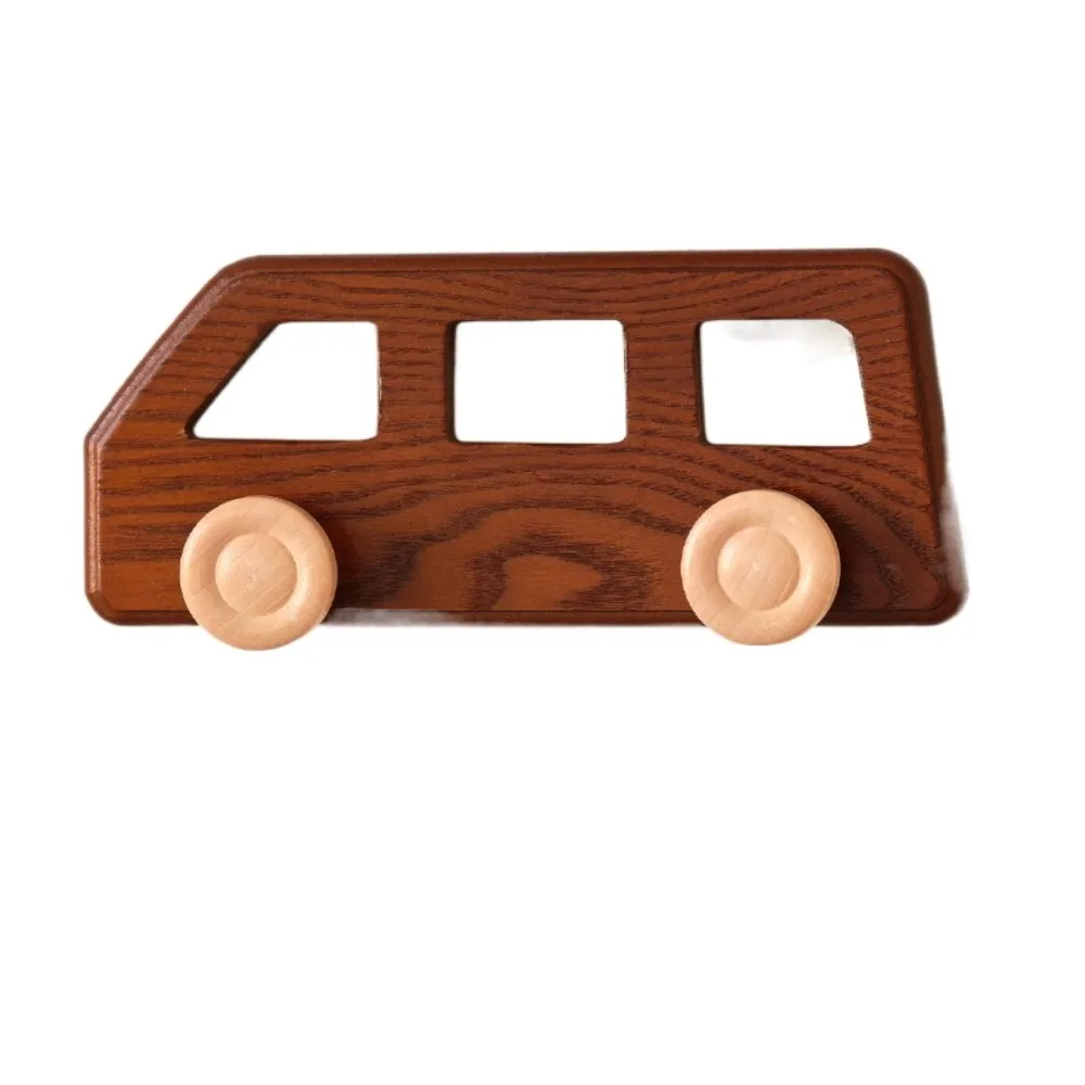 Space Saving Wall Mounted Car Shaped Hooks Wooden Vintage Style Coat Hook Cartoon Free Punching Bag Hook Kids Room