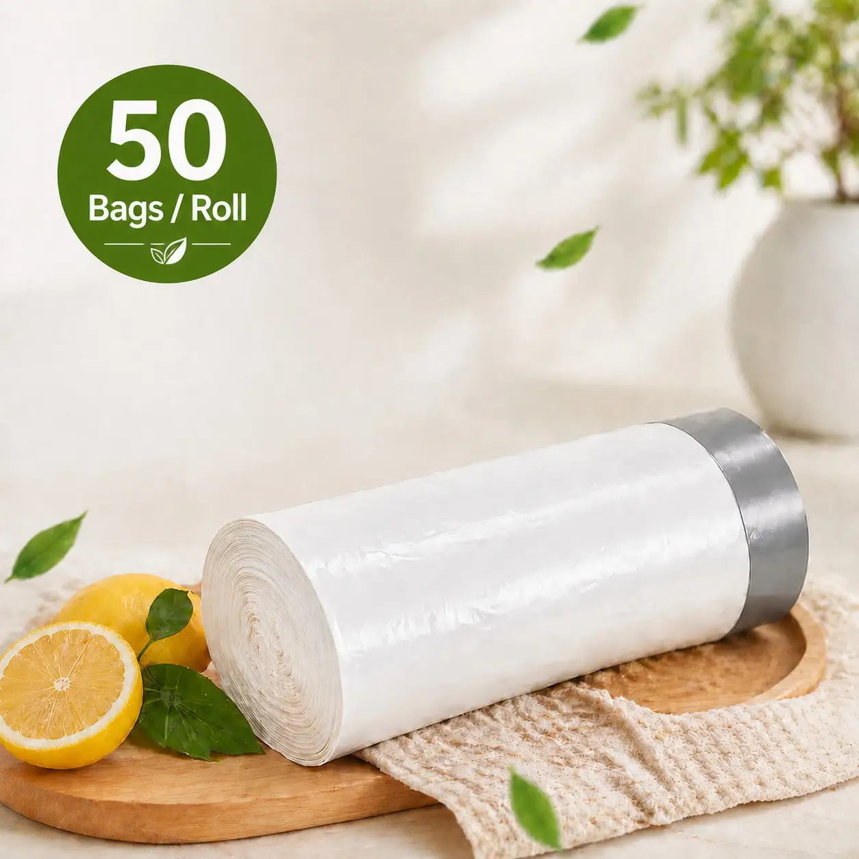 50PCS 4 Gallon Small Drawstring Trash Bags, Disposable Garbage Bags, 17.7 X 17.7 In Trash Can Liners, Back To School Dorm Waste Bags For Bathroom, Kitchen, Bedroom, Office, Apartment, Travel, Small Bins And Daily Home Cleanup