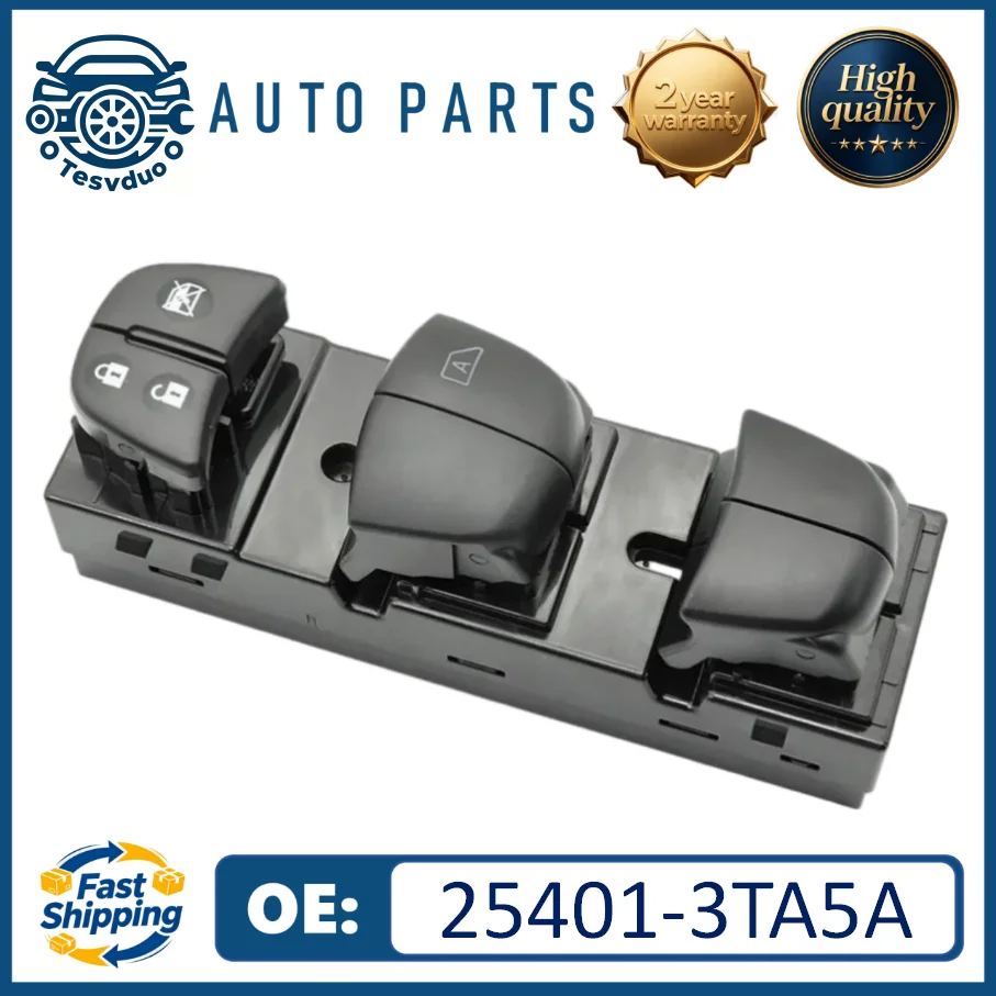 Interruptor maestro para elevalunas eléctrico 25401-3TA5A, lado del conductor izquierdo, compatible con Nissan Altima Frontier Leaf Rogue Sentra 2013-2018