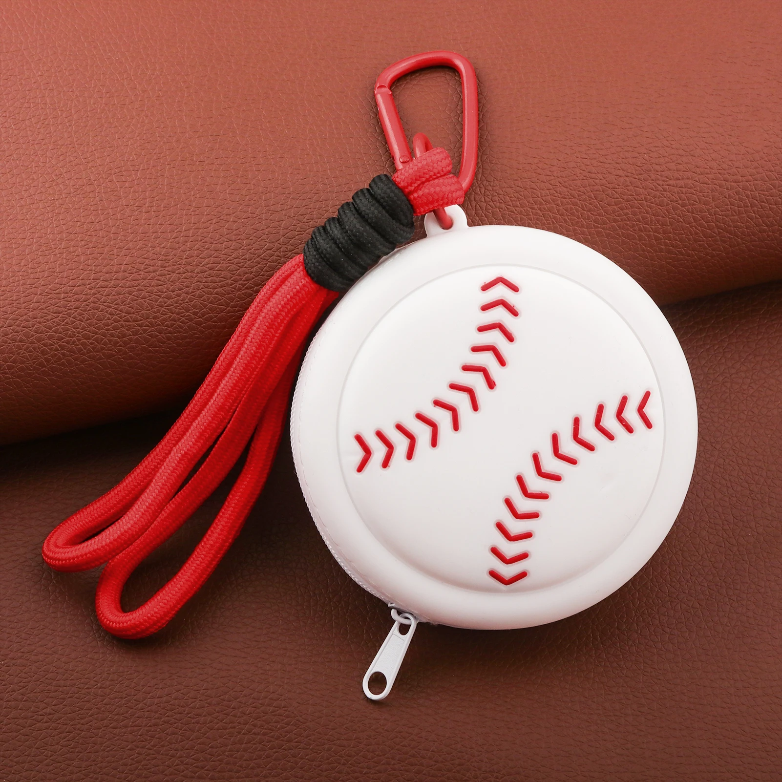 Silicone Coin Purse Baseball Basketball Football Tennis Ball Mini Wallet Storage Pouch Keychain Pendant For Sports Fans