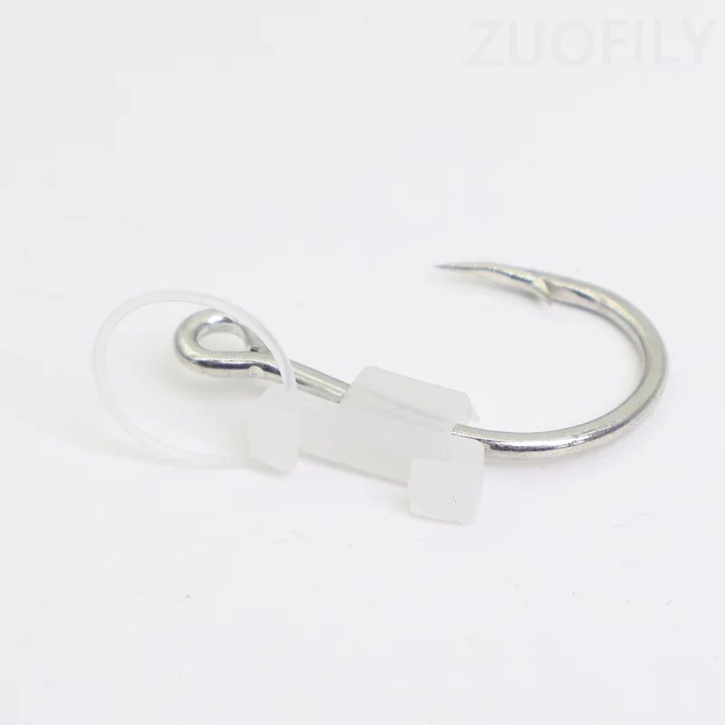 10PCS Luminous Live Shrimp Fishing Hooks Grouper High Strength Barbed Fishhook with Fixed Rubber Ring Sea Bass Carbon Steel Hook