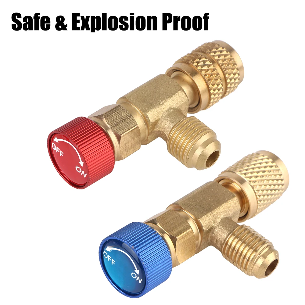 Valvola refrigerante aria condizionata 1pc 1/4 "R22 R410 adattatore di sicurezza valvola ca giunto di riempimento riparazione aria condizionata e fluoruro