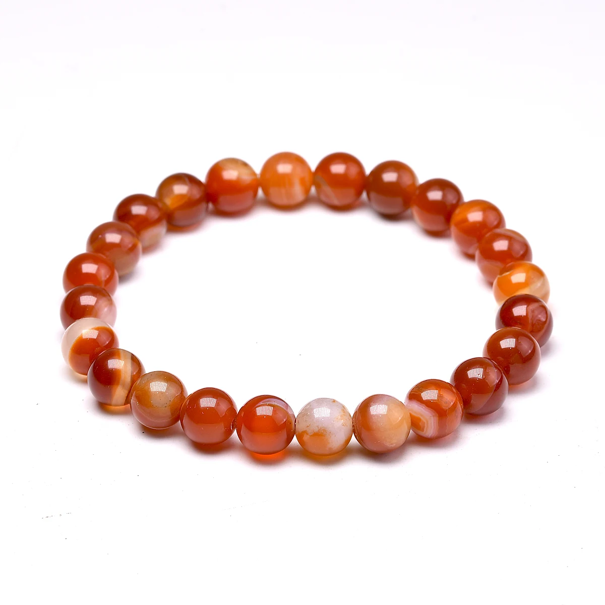 Natural Genuine Red Carnelian Round Semi-precious Stones Beads 6 8 10 MM Bracelets Women Men Healing Jewelry Accessories Gift