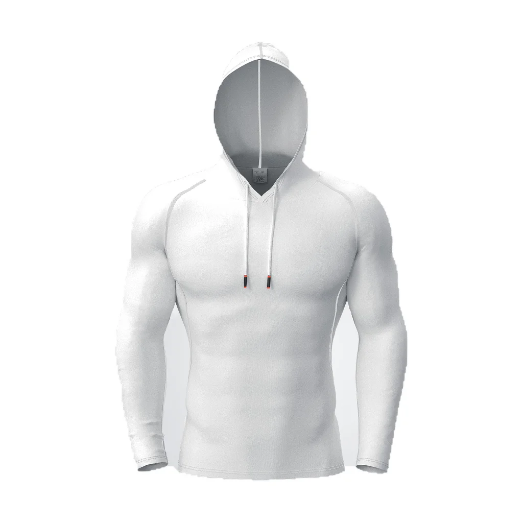 Men's Compression Hoodie Long Sleeve Quick Dry Sports Shirt Slim Fit Gym Workout Running Training Hooded Athletic Top