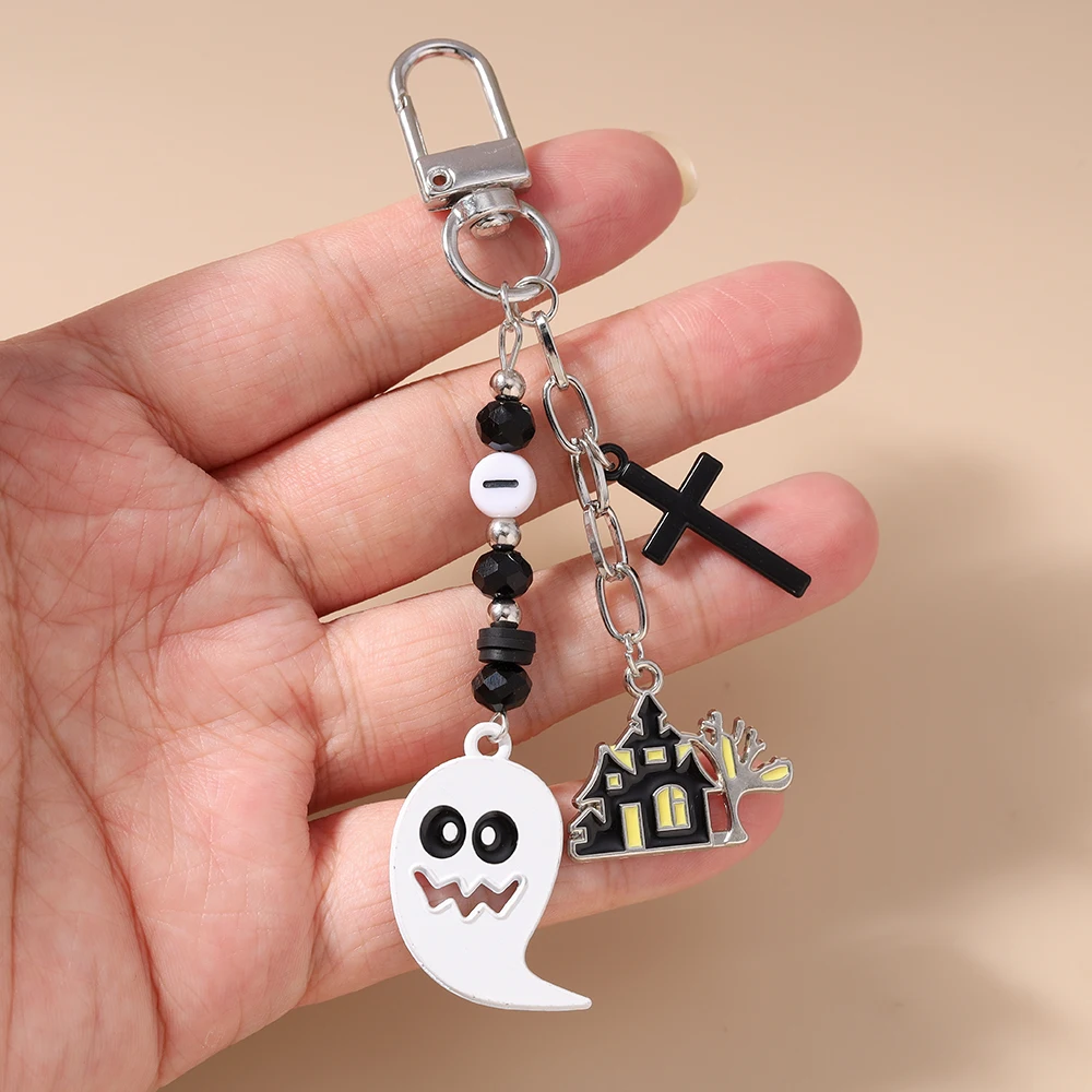 Aihua Y2K Halloween Schlüsselanhänger Halloween Geist Spinnennetz Fledermaus Schlüsselanhänger für Frauen Handtasche Anhänger DIY Schlüsselanhänger Geschenke – Detail 4