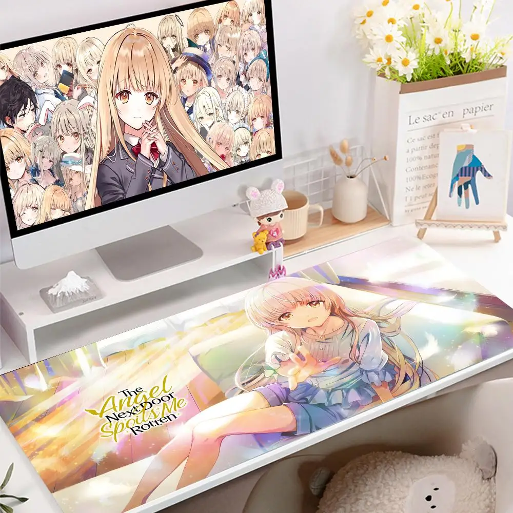 Angel Mahiru Shina Colour Painting Pretty Keyboard Table Office XXL Accessories Computer Mouse Pad Game Wireless Gamer Large Gam