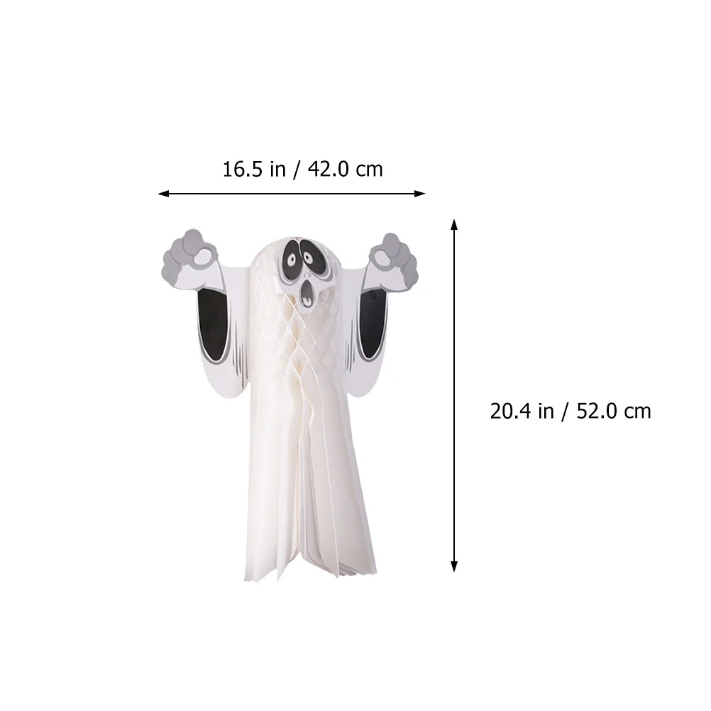 2 stücke Geist Waben Ball Dekorationen Hängen Papier Anhänger Für Halloween Spukhaus Party Wand Fenster Tür Dekoration