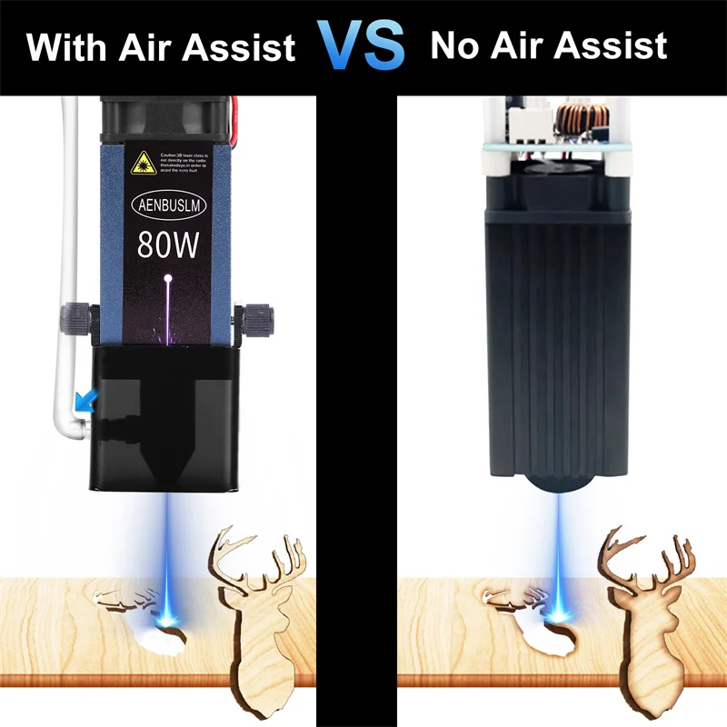 Aeornalm 80w/40w/30w/20w/10w cabeça de gravação a laser para gravador cnc corte madeira diy ferramentas laser 450nm módulo laser luz azul