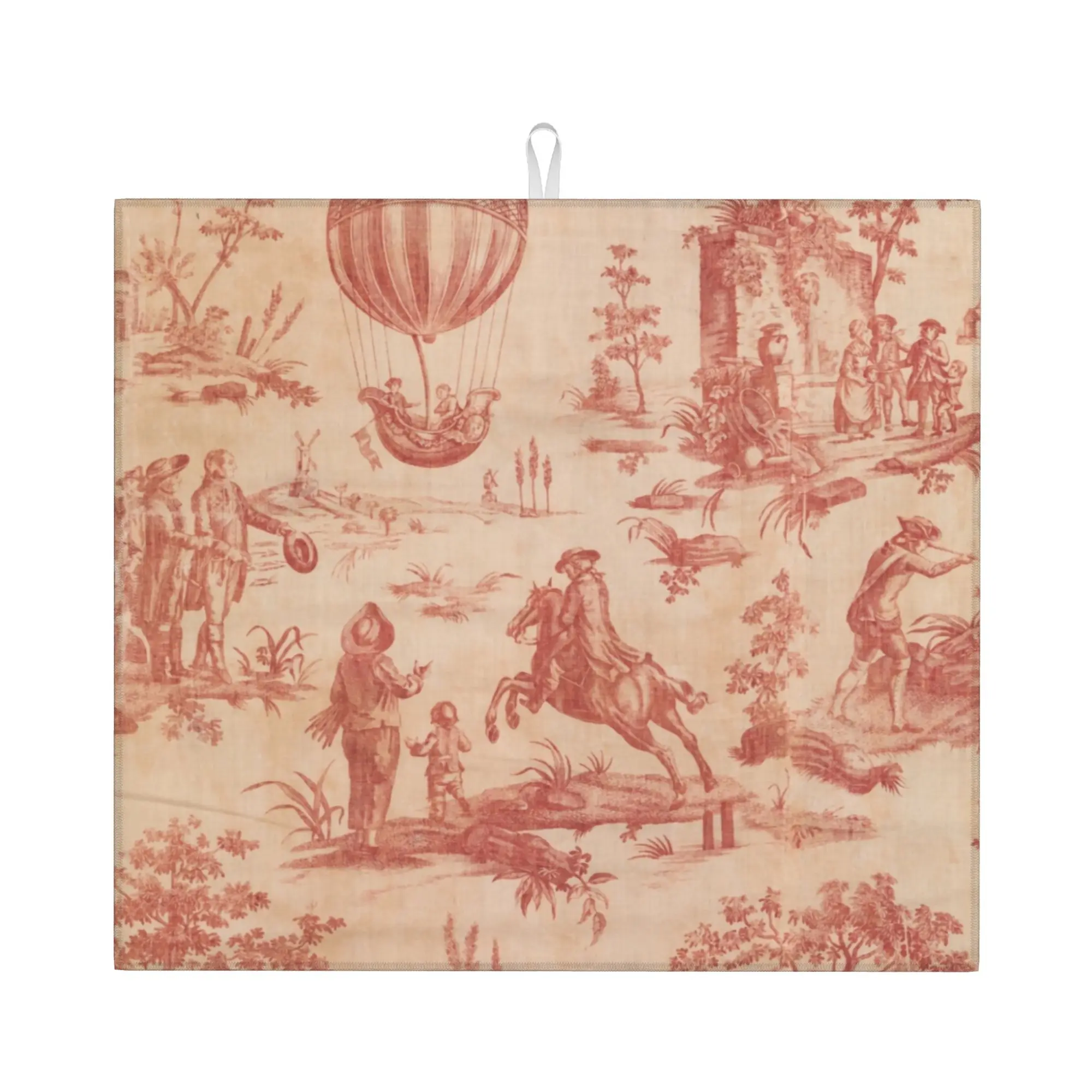 Drying Mat For Kitchen Toile De Jouy Water Absorbent Waterproof Reusable  On Slip Kitchen Counter Protector Mat