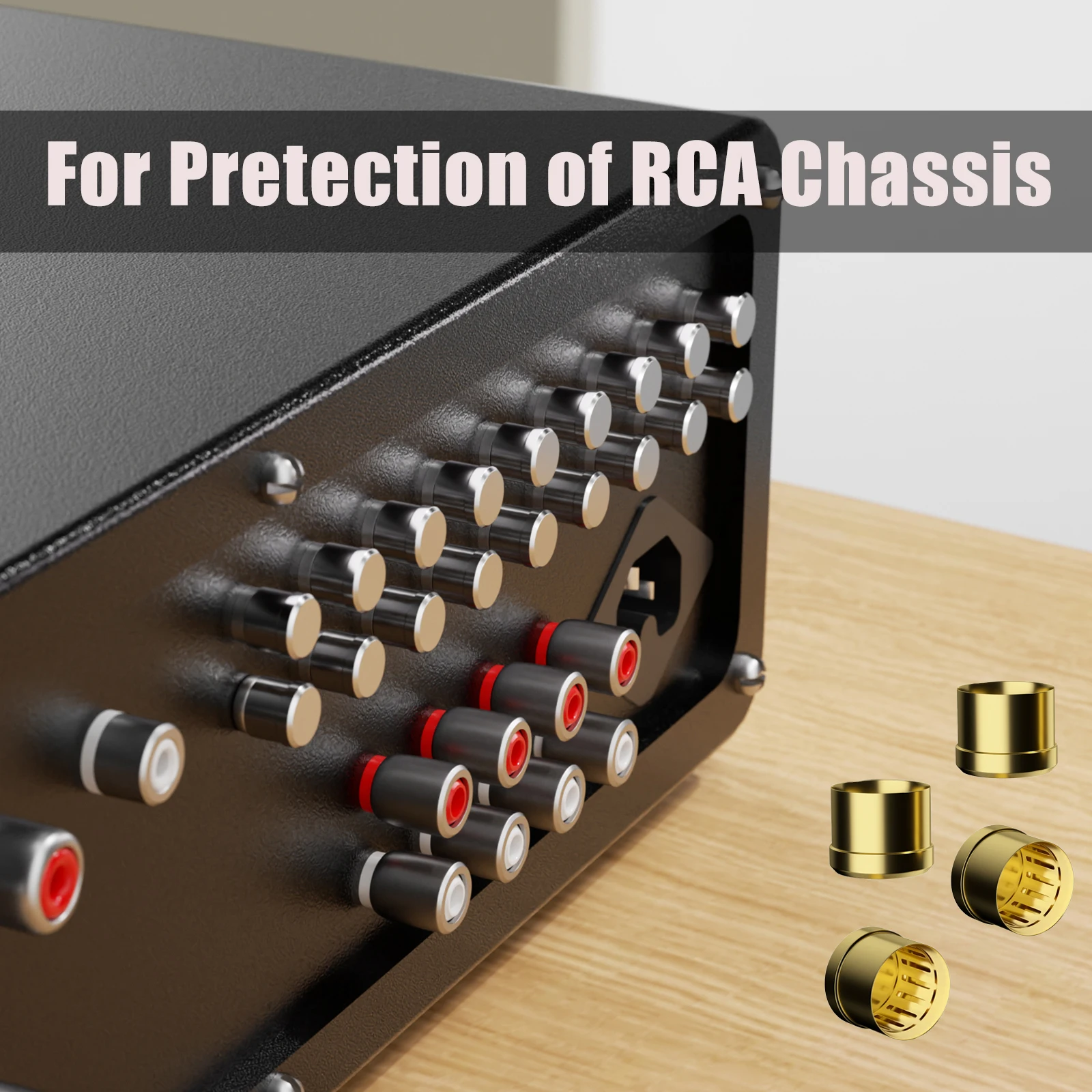 Tapas antipolvo para chasis RCA, tapas protectoras, enchufes RCA, tapón de ruido, cubiertas protectoras de cortocircuito HiFi para DAC, altavoces, subwoofers, Ampl