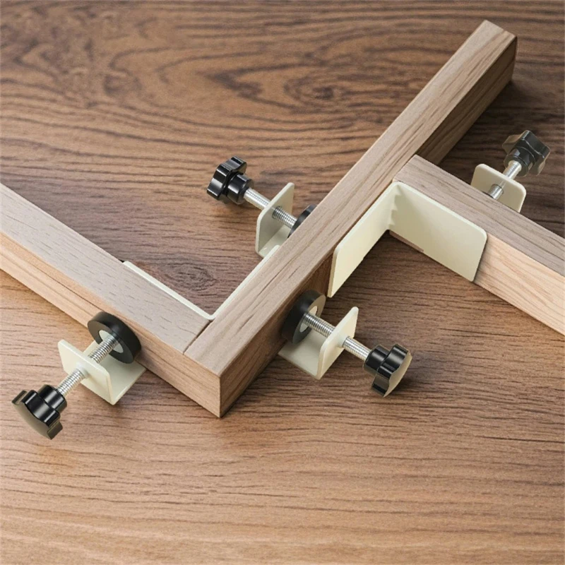 YI AN  Adjustable Single Handle Stainless Steel Close End Corner Clamp Woodworking Right Angle Clamp Tool Right Angle Clip