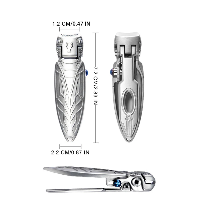 1 Uds. Cortauñas de acero inoxidable con polvo de gran apertura, cortaúñas fundido a presión, conjunto de decoración, cortador de uñas, herramienta artística