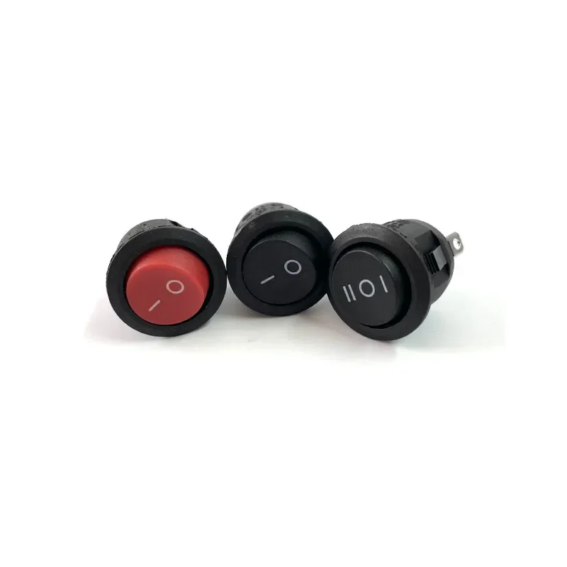 1pc 22mm Red Black White ON/OFF Round Rocker Toggle Switch 6A/250VAC 10A 125VAC Power switch cap with Plastic Push Button Switch