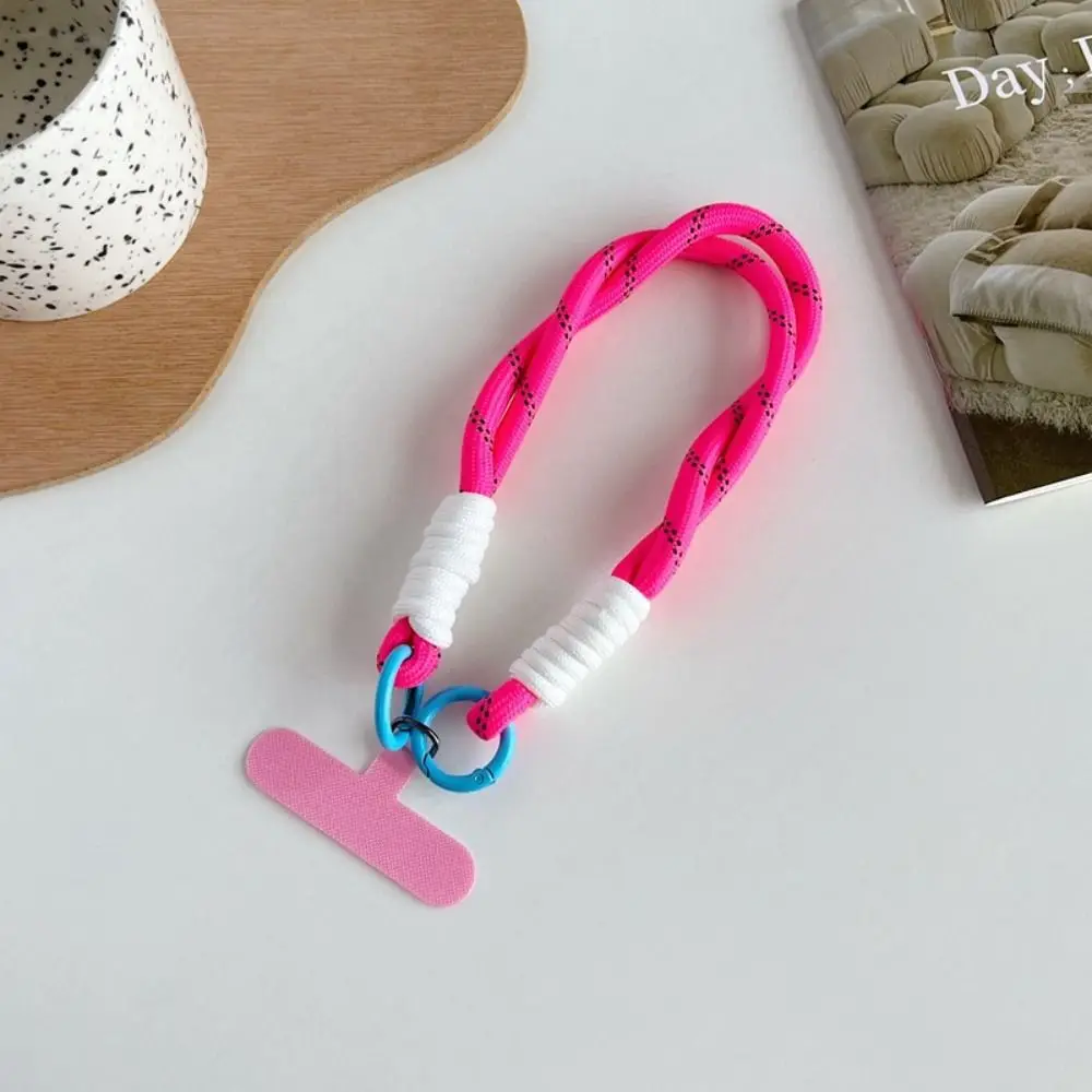 Fashion Nylon Phone Lanyard Keychain Candy Colors Anti-lost Rope Phone Wrist Straps Phone Accessories