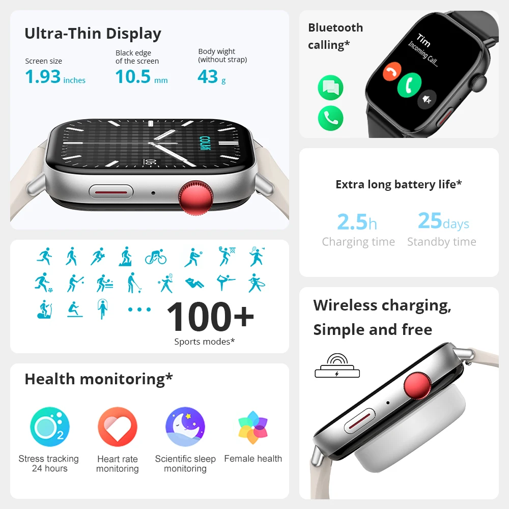 New COLMI C8 Max Voice Calling Smart Watch 1.93\