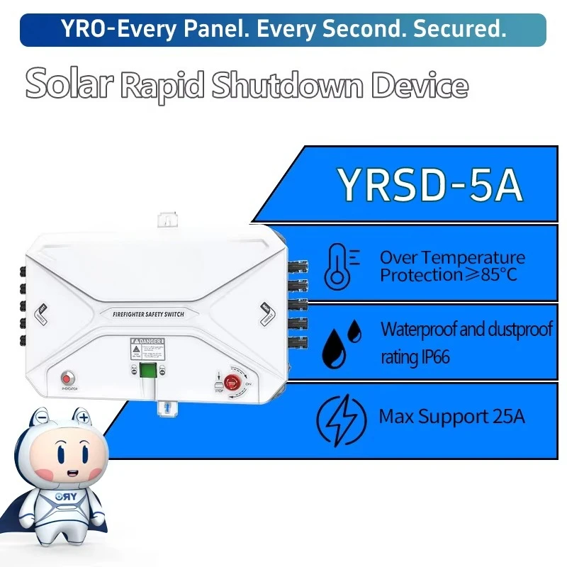 YRO Wholesale Rapid Shutdown Device Solar Hot Selling NEC Firefighter Safety Switch for Solar Panels PV System Protect