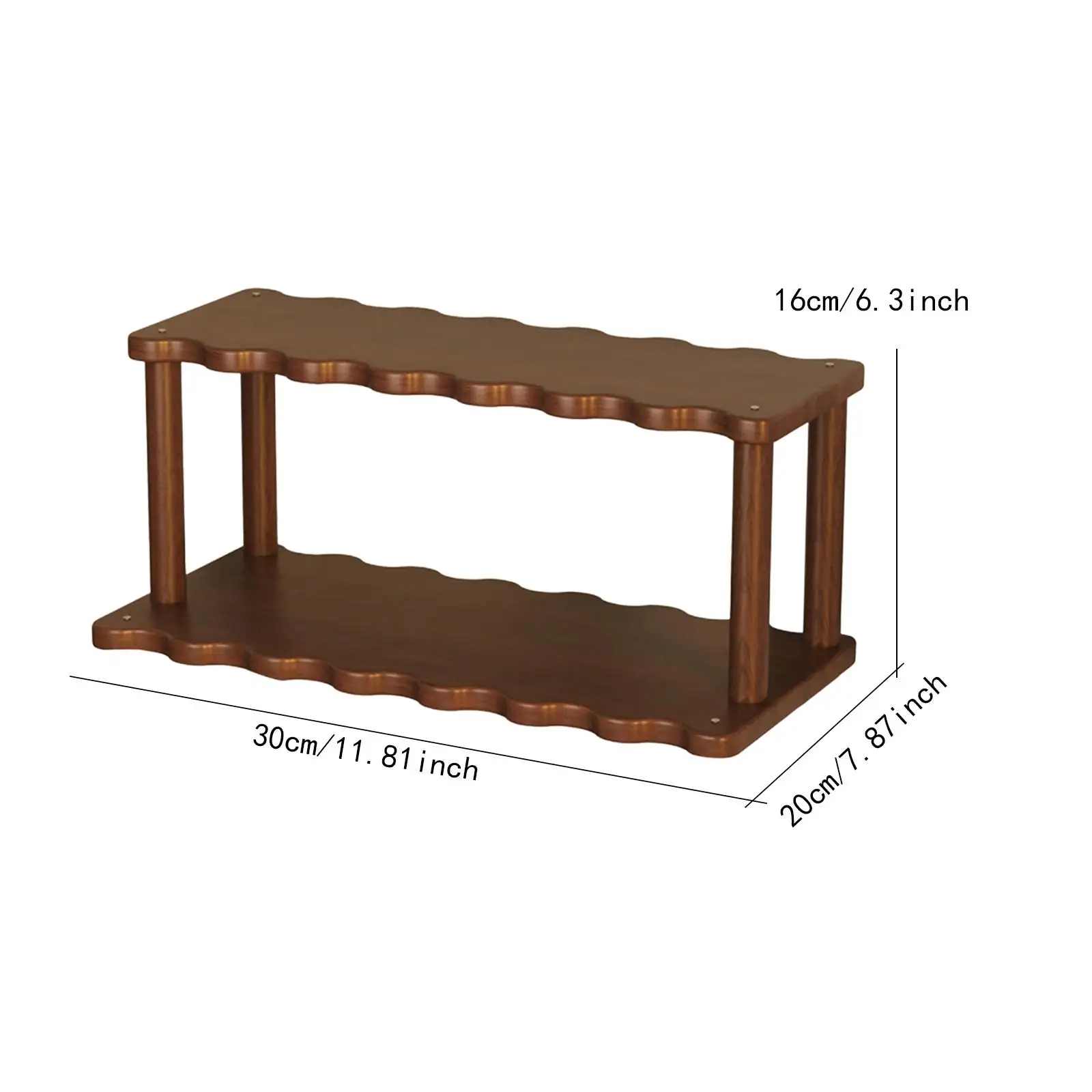 Tiered Wooden Desktop Organizer Rack Shelf Storage Stand for Room Accessories and Office Supplies