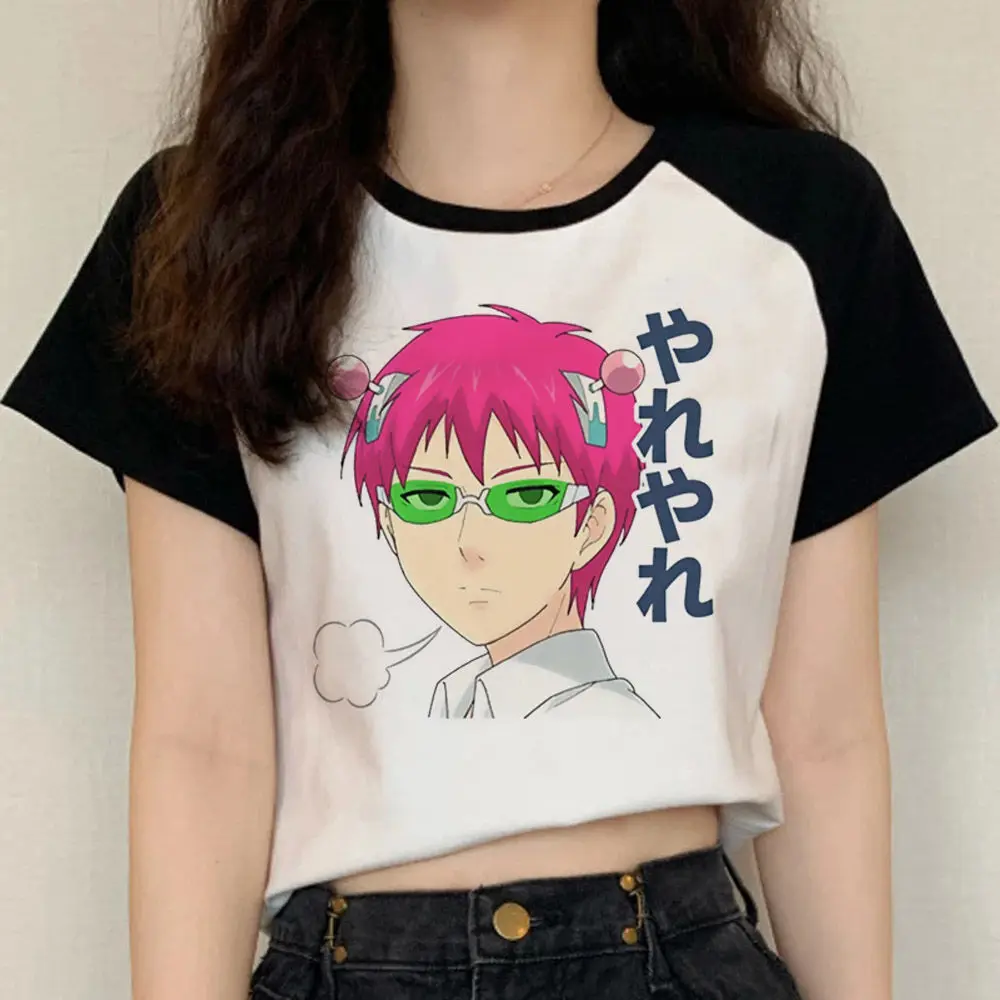 Saiki k tshirt girl Gothic graphic Comfortable Psychedelic tshirt Gothic aesthetic anime Grunge hip hop Retro