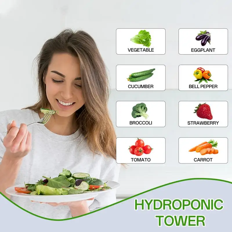 Hydroponic Plant Tower 80 Slots Hydroponic Grow Towers For Vegetables Vertical Strawberries Planter With Water Pump For