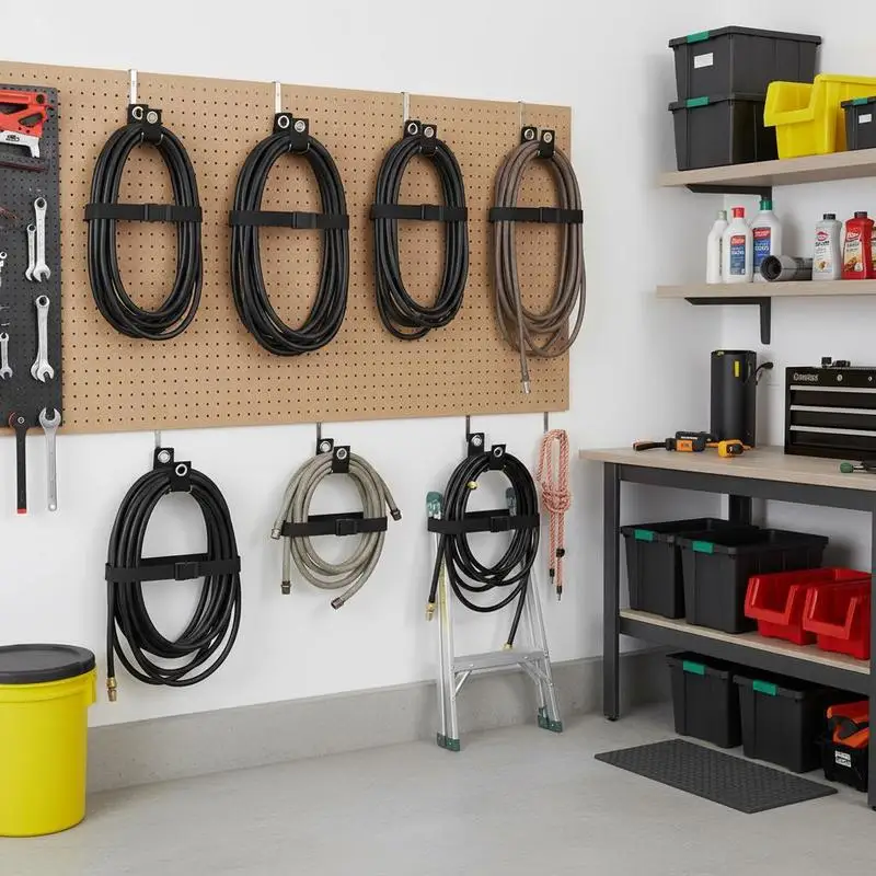 

Heavy-Duty Cable Wraps 8-Pack Cord Management Straps For Garage Storage Workshop Organization Shed Tidy, 52.9lbs Load Capacity Nylon Hangers Adjustable Hook Loop Fasteners